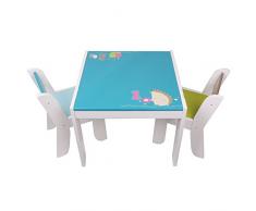 Labebe Meubles Bois, Table Enfants ou Bureau Fille - Bureau Bleu Hérisson pour 1-5 ans Bébé, Filles et Garçons, Meuble Enfant/Bureau Enfant Bleu/Table Bébé/Petit Bureau Enfant Fille/Jouet Table et Chaise Enfant/Mobilier Enfant/Chaise Bureau Fille