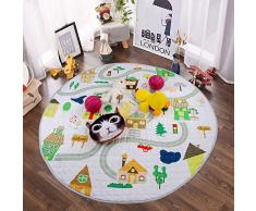 Winthome Tapis de Jeu Tapis d’Éveil Pliable Multi-fonction Organisateur de Jouets pour Bébé Enfant Tout-petit Motif Cartoon Coloré (Maison)