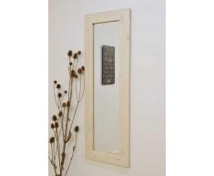 Grande dÃ©coration Murale en Bois Massif Blanc Nartural Coiffeuse Miroir 4Â Traditionnel X 1Â Traditionnel, 142Â cm x 51Â cm