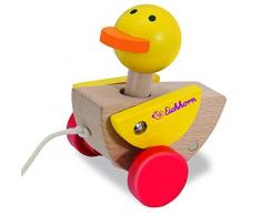 Eichhorn - 100005150 - Jouet à Tirer - Canard en Bois en Rouge/Jaune