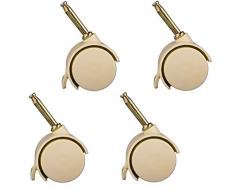 Universal wheel Roulette de sourdine de 1,5 Pouce avec Freins Berceau en Bois Massif Accessoires de sourdine poulie à Rouleaux (4 Packs)