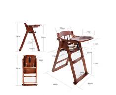 Chaise de bébé Chaise Haute bébé Chaise multifonctionnelle Portable Pliante en Bois Massif ZHANGQIANG (Couleur : Brown, Taille : Large)