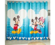 llkjd Dessin animé de Rideau isolé Bleu dans la Chambre des Enfants Mickey Minni Parasol - W46 * L54