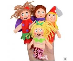 Newin Star Lot de 4 marionnettes à doigts en peluche douce à motif de sirène