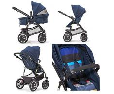 LY Poussette surdimensionnée Haute Paysage avec Poussette réversible, véhicule Tout-Terrain Compact for Enfants de 0 à 3 Ans, 90x115 cm (Color : Blue)