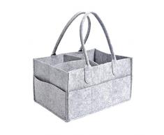 Fablcrew 1Pcs Sac a Langer en Feutre Panier de Rangement pour Bébé, Organiseur Chambre Bébé, Rangement pour Nurserie, Range Couches Bébé, Table à Langer pour Fille et Garçon
