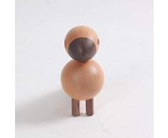 LJXLXY Europe du Nord Mignon Oiseau en Bois en Bois De Teck Massif Animaux Nordiques Figurines Statue Élégant Enfant Cadeau Bureau Table Ornements