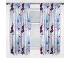 Disney Frozen Lot de 2 Rideaux Motif Anna et Elsa Blanc 137 cm