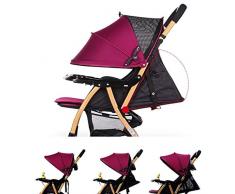ZUOANCHEN Poussette Pliante Légère pour Bébé, Poussette Portable Jusqu'à 25 Kg avec Chariot Couché pour Enfant (Violet / Bleu) ( Color : Violet )