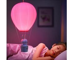 Lugii Cube enfant bébé Chambre d'enfant lampe avec interrupteur tactile USB rechargeable lampe murale pour enfants Chambre à coucher intensité variable montgolfière LED Lumière de nuit, jaune