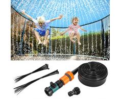 Fostoy Arroseur de Trampoline, Parc Aquatique de Pulvérisation de Trampoline Extérieur pour lété, Accessoires de Trampoline Pulvérisateur deau Amusant pour Garçons Filles