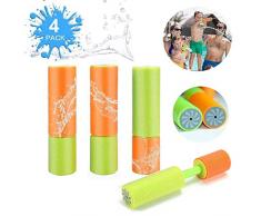 Sinwind Pistolet à Eau, Super Soaker Mousse Pistolet à Eau Pistolet à Eau Longue Distance Blaster Shooter Pompe pour Les Enfants dété (4PCS)