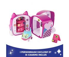 TOMY- Ritzy Rollerz Mon Magasin de Chaussures Boutique Transportable Violette Petite Voiture Helena Heelz à Customiser, 16 Charms à Collectionner, Mini Univers pour Enfants de 4 à 8 Ans, 46829