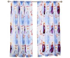 Disney Frozen Lot de 2 Rideaux Motif Anna et Elsa Blanc 183 cm