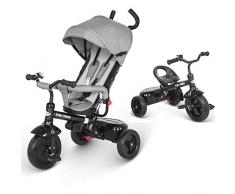 Inconnu besrey 4 en 1 Tricycle Evolutif Poussette Vélo Walker. Roues Silencieuses et Anti-Pincement. avec la Tige-Poussoir Directionnelle. 1-6 Ans. Gris.