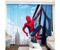 llkjd Rideau Polyester Impression numérique Rideaux Tissu de Fond personnalisé Spiderman Marvel Anime @ W46 * L54