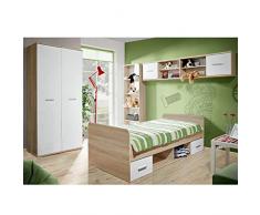 Paris Prix - Chambre Complète Enfant 4p Dino I Chêne & Blanc