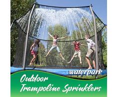 Tesmotor Arroseur de Trampoline, arroseur de Parc Aquatique extérieur pour Les Enfants, Amusement dété, Accessoires de Trampoline dété de Parc Aquatique Amusant pour Filles, garçons(49 Pieds)