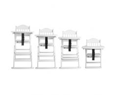 Safetots Chaise haute évolutive Slim En bois massif - Bois Blanc