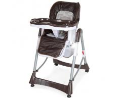 TecTake Confort Chaise Haute de Bébé Pliable - diverses couleurs au choix (Marron)