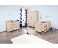 Chambre bébé Carus chêne: Lit évolutif, commode, armoire Pinolino