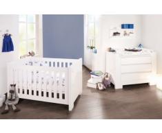 Chambre bébé Sky blanc: Lit évolutif et commode à langer Pinolino