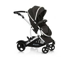 Hauck Duett 2 Poussette Double pour Deux Enfants, Nacelle Naissance Transformable en Assise Réversible, Assise Basse de 6 Mois Amovible, Poignée Réglable en Hauteur - Black Forest