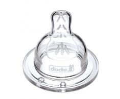Dodie Tétine Plate Col Large 0-6 Mois Silicone Débit 2 Transparent