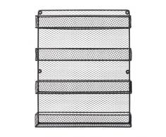 homelikesport Porte-Epices, Organiseur de Cuisine, Présentoir à Épic, Etagère de Cuisine, Etagère de Rangement, 4 Etagères, Etagère en Métal, Noir, 44 * 7 * 54cm