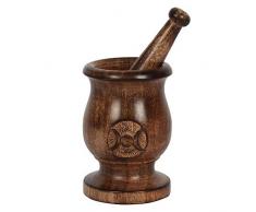 Something Different Mortier et pilon en bois triple lune