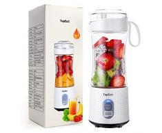 Mixeur portable, TopEsct mini mixeur, blender portable pour smoothies et milk-shakes, six lames en 3D pour un mélange parfait, presse-agrumes USB rechargeable de 13 oz