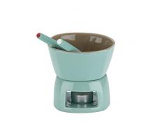 Kela Set Fondue au Chocolat 2 personnes en Céramique, Ledora 12422, Bleu turquoise