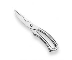 Uooker Ciseaux de cuisine ultra-résistants à volaille multifonction, utilitaire à ressort ultra tranchants en acier inoxydable pour viande, poulet, poisson, fruits de mer, barbecue (argent)