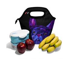 Use7 Race de Chien Animal Animaux Bulldog Chien Sac à déjeuner Isotherme Sac fourre-Tout Cooler Lunch Box Sac à Main pour l'extérieur école Fille Garçon