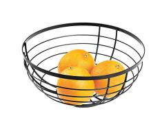 iDesign AUSTIN Corbeille de Fruits au Design Ouvert, Panier de Fruits Rond en MÃ©tal, Noir Mat