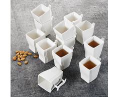MALACASA, Série Flora 12pcs Mugs 350ml Tasses Service à Thé Café Porcelaine Blanc Crème Tasse à Thé Ensemble de Mug 4,5/11.5 * 7.5 * 11cm 350ml