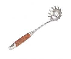 Starmood Acier Inoxydable Pâtes Fourche Louche Pied de Biche Passoire Portable Nouille Cuillère Cuisine Outil - B