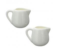 2PCS 50 ml/150ml Blanc en céramique Pot à lait de cuisine verseur Tasse à café crème Sauce avec poignée par +ing, blanc, Taille L