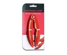 LE COUTEAU DU CHEF 40590001 Pince CRUSTACES, Acier Inoxydable, Rouge, 23,3 x 2,4 x 1,8 cm