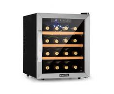 Klarstein Reserva 16 - Cave à vin thermoélectrique, Manipulation facile, Commande avec écran à LED, 16 bouteilles de vin, 48L, 11 à 18 ° C, Argent