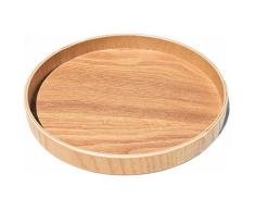 Plateau ottoman rond en bois - Pour servir le café ou le thé - Super UD, Bois dense, Burlywood, XSmall