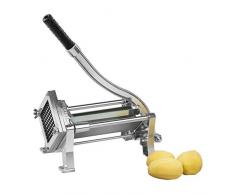 Royal Catering Coupe Pommes de Terre Frites RCKS-3 (69x17x20cm, INOX, Aluminium, Acier, Lames : 8x8, 10x10, 12x12 mm, Montage : Table ou Mur)