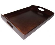 Plateau de service en bois clair Noyer vernis ou bois dacajou rouge foncé 40 x 30 x 6 cm