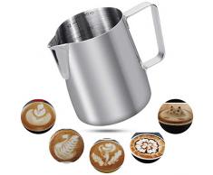 Anpro 350ml Pot à Lait 304 Acier Inoxydable Pichet à Lait Gravure Gradué à Lintérieur pour Faire Mousse Le Lait,des Capuccinos,des Jus ou Autre