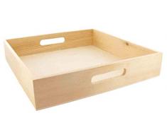 MegaCrea DIY Plateau carré en Bois Brut - 320 x 320 mm