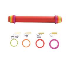 Mastrad F11870 Rouleau à pâtisserie ajustable-41 cm-rouge, Silicone/Acier/PA, 41 cm