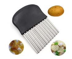 Lanker Tranches De Pommes De Terre Couteau Ondulé Vague Frites FrançAis Salade Ondulé Couteau De Coupe Chopper Multi-Fonction KT44