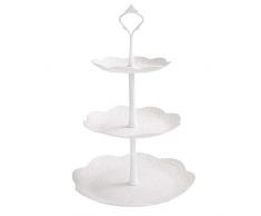 Chytaii. Présentoir Plateau de Gâteaux Bonbons 3 Étages Plats de Service Cupcacks Fruits Support dAliments Décoration Mariage Anniversaire Soirée Tout Blanc