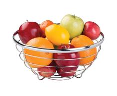 iDesign corbeille Ã fruits ronde en fil mÃ©tallique, panier de rangement pour fruits lÃ©gumes et plus encore bol de fruits pour le rangement des agrumes baies etc - argentÃ©