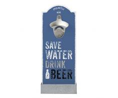 contento 866354 Décapsuleur Mural avec Motif Save Water, Plastique, Multicolore, 12 cm